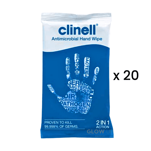 Clinell Antimicrobial Hand Wipes Pack of 8 x 20