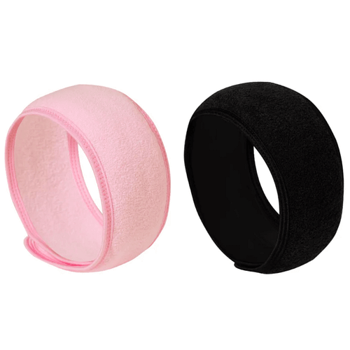 pink and black spa headband