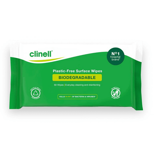 Clinell Biodegradable Surface Wipes 60 - BCW60PFC
